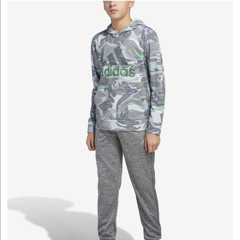 adidas Big Boys Warp Camouflage All Over Print Pullover Hoodie BNWTS $45